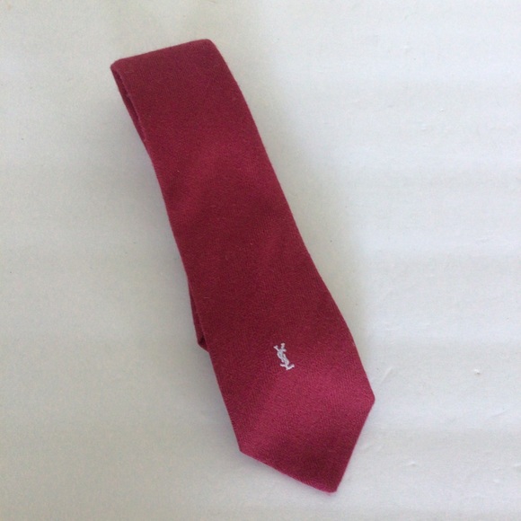 YVES SAINT LAURENT RED TIE NWT VINTAGE - Picture 3 of 9